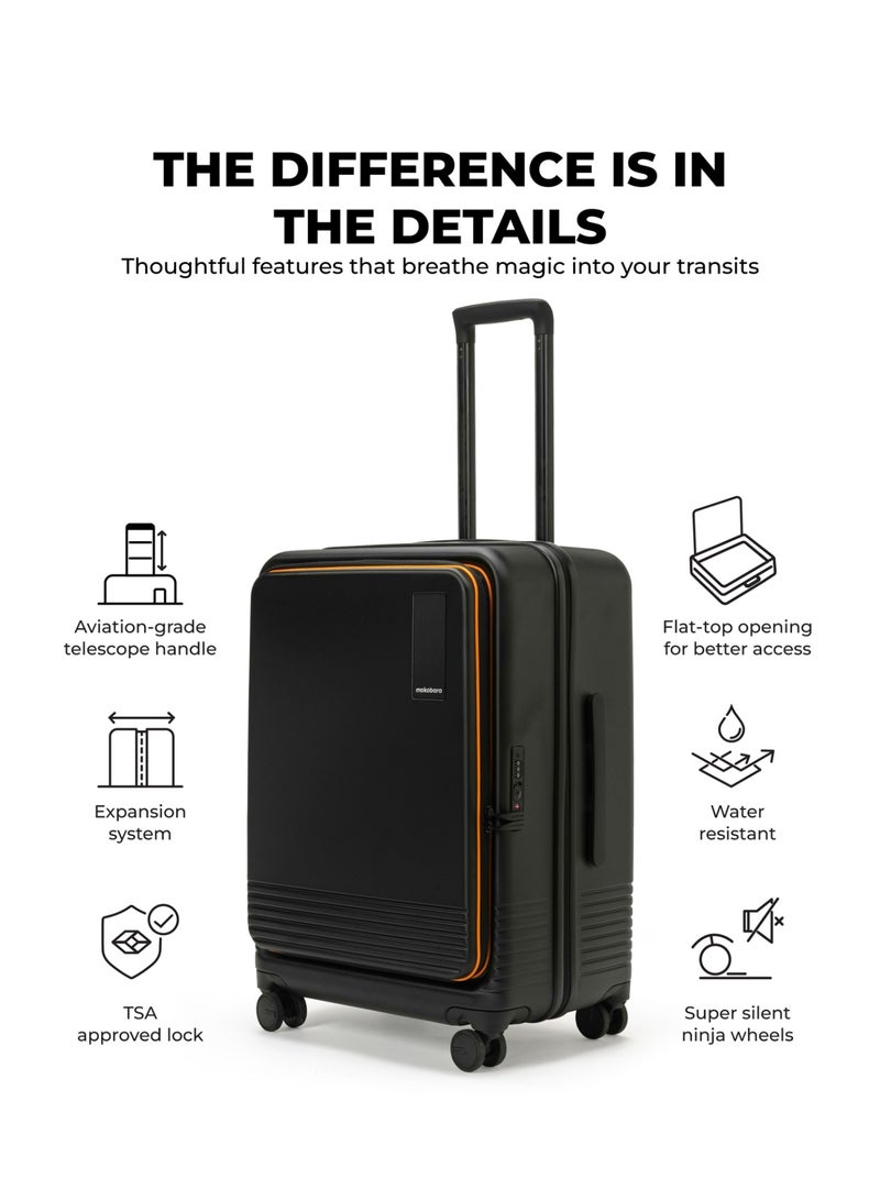 موكوبارا للتجارة ذ.م.م حقيبة سفر بتصميم الوصول - بولي كربونات ماكرولون ألماني | كريبتو صن راي .، أسود - Image 3