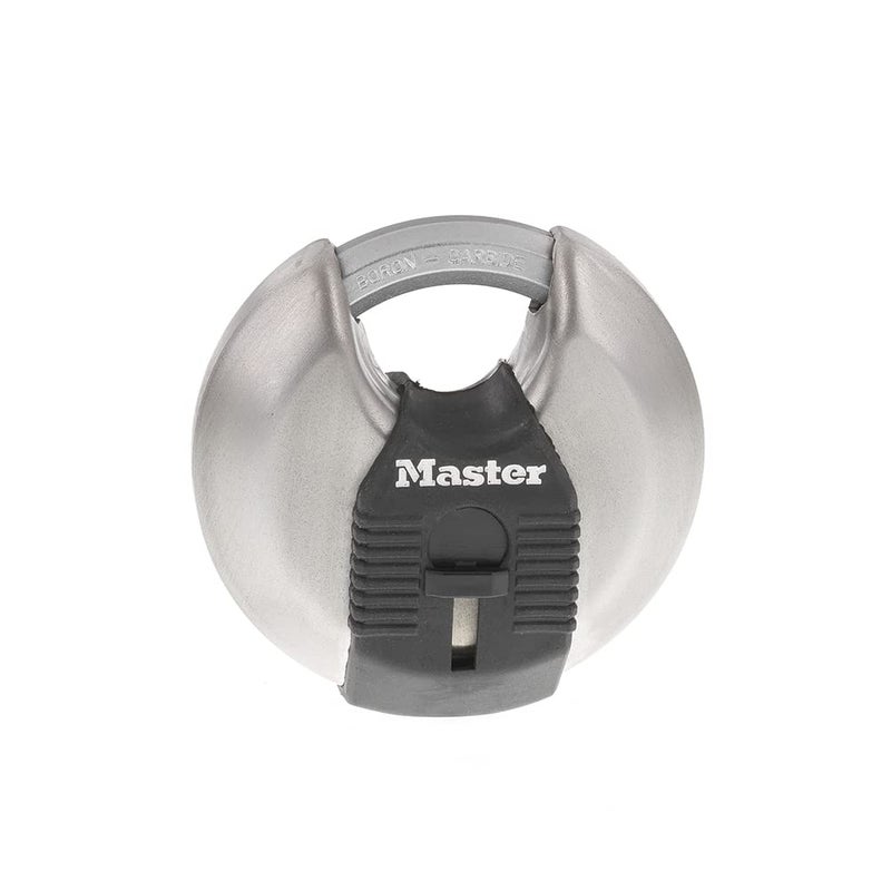Master Lock Magnum Heavy-Duty Stainless-Steel Discus Padlock with Keys, Keyed Alike Heavy Duty Storage Lock for Indoor or Outdoor Use, M40XKAD - Image 1