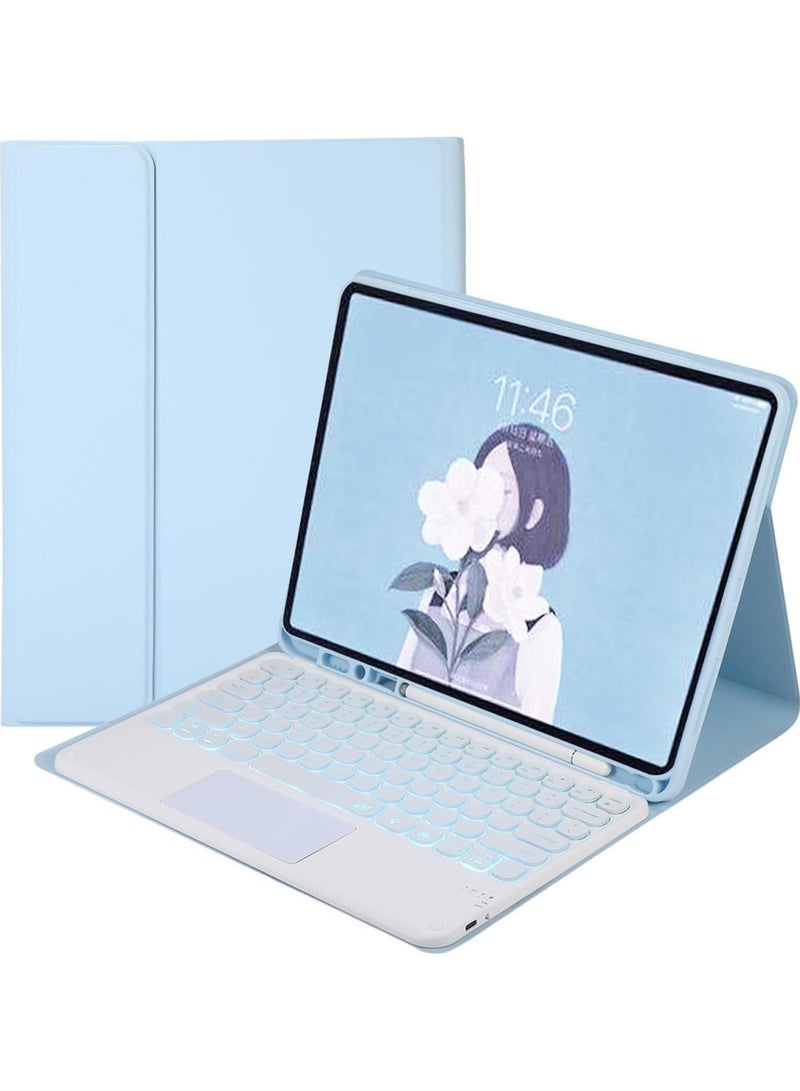 general Backlit Keyboard Case for Samsung Galaxy Tab S10 Ultra 14.6 Inch (2024) Leather Case with Pencil Holder, Detachable Wireless Touchpad Trackpad Keyboard