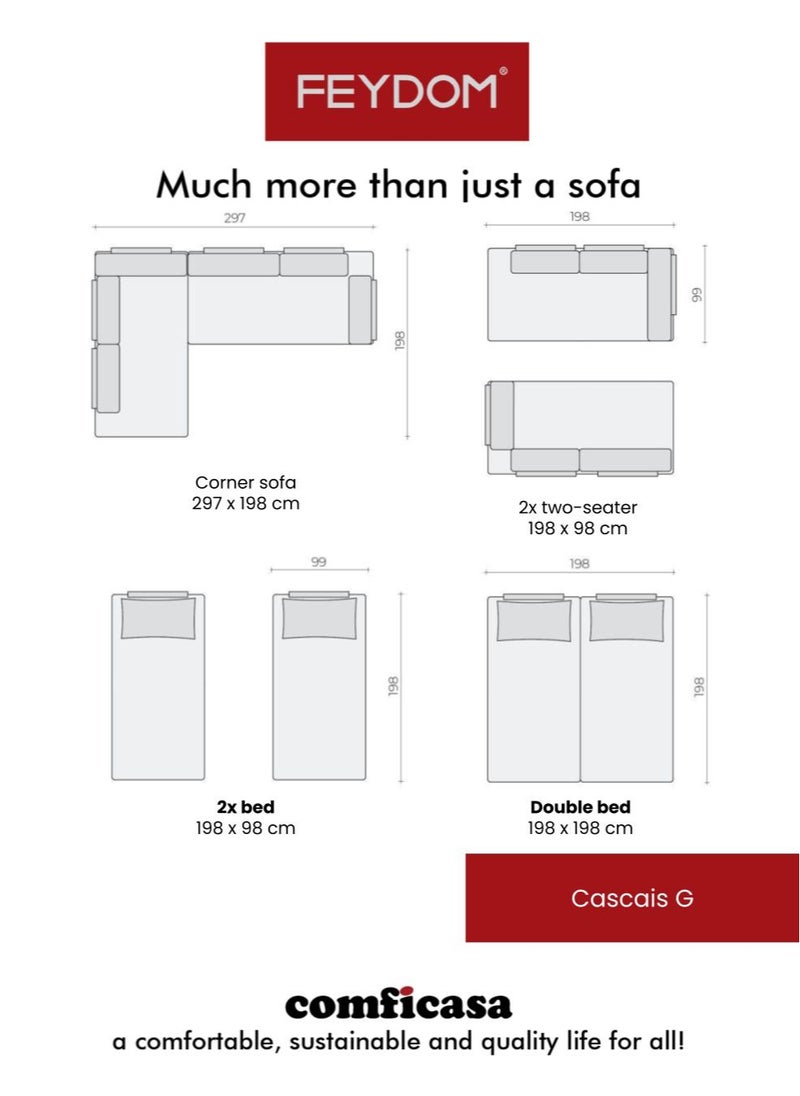 COMFICASA - FEYDOM CasCais G Alure Nature : Modular Sofa bed - Image 1