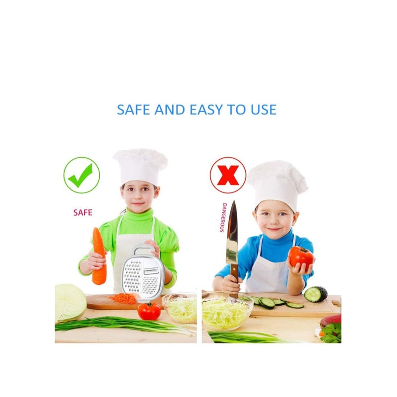 SOLARAE Cheese Grater Easy to Use Graters for Kitchen with Container and Lid for Cheese, Vegetables, Ginger, Graters for Cheese, Nutmeg, Fruit, Chocolate, Ginger and Garlic, Box Grater for Kitchen - Image 5