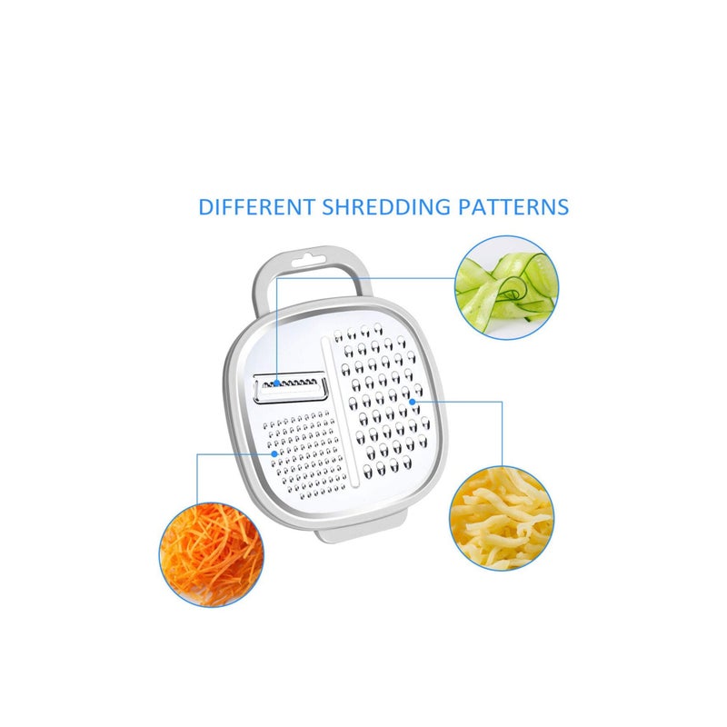 SOLARAE Cheese Grater Easy to Use Graters for Kitchen with Container and Lid for Cheese, Vegetables, Ginger, Graters for Cheese, Nutmeg, Fruit, Chocolate, Ginger and Garlic, Box Grater for Kitchen - Image 2