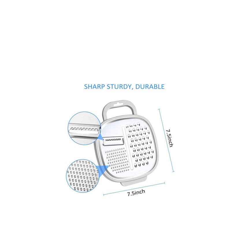 SOLARAE Cheese Grater Easy to Use Graters for Kitchen with Container and Lid for Cheese, Vegetables, Ginger, Graters for Cheese, Nutmeg, Fruit, Chocolate, Ginger and Garlic, Box Grater for Kitchen - Image 3