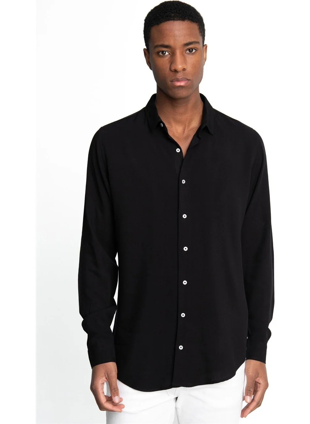 Tudors Slim Fit Slim Fit Long Sleeve Flowy Viscose Stylish Men's Shirt -