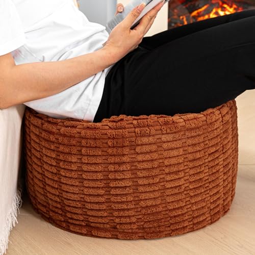 Asuprui Pouf Ottoman Round Ottoman Foot Rest Foot Stool Poufs for Living Room Bean Bag Chair Floor Pouf Storage Solution or Wedding - Image 3