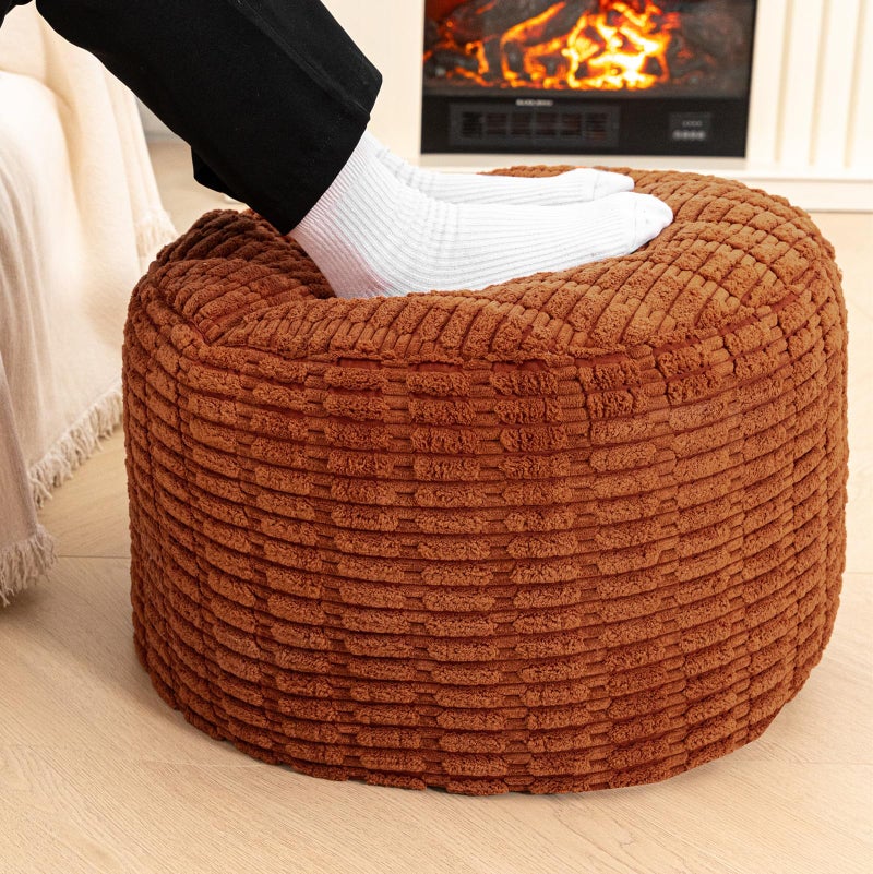Asuprui Pouf Ottoman Round Ottoman Foot Rest Foot Stool Poufs for Living Room Bean Bag Chair Floor Pouf Storage Solution or Wedding - Image 2