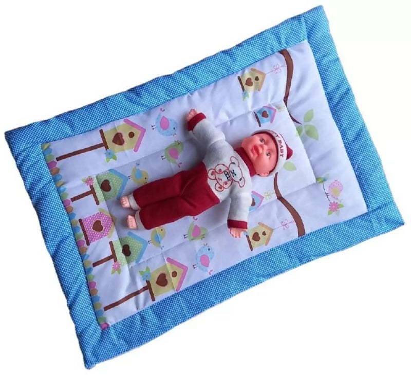 SmallBerry™ Newborn Baby Cotton Digital Printed Bed Godari | Cradle Bed, Crib Sheet, Changing Mat, Baby Godadi_Blue - Image 3