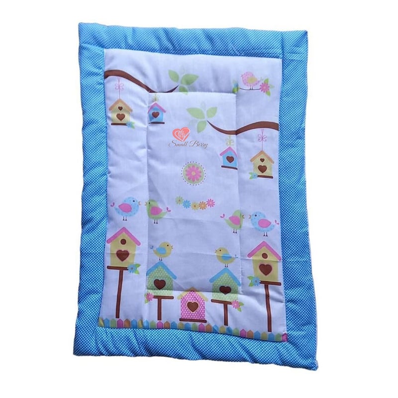SmallBerry™ Newborn Baby Cotton Digital Printed Bed Godari | Cradle Bed, Crib Sheet, Changing Mat, Baby Godadi_Blue - Image 1