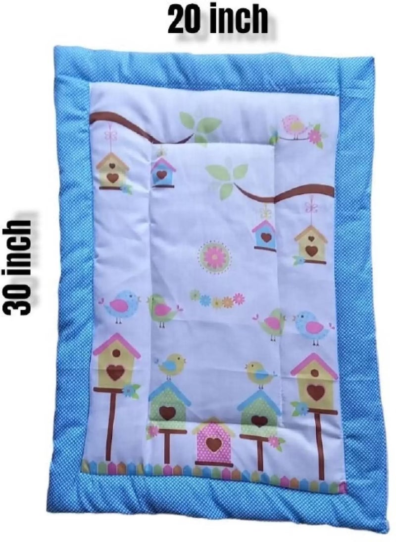 SmallBerry™ Newborn Baby Cotton Digital Printed Bed Godari | Cradle Bed, Crib Sheet, Changing Mat, Baby Godadi_Blue - Image 5