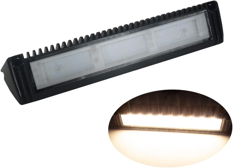 Raycharm 13" Exterior LED Flood Light Fixture, 40° Down Angle Beam, 3000K Warm-White, 12V/24V DC, High Lumen Output Low Current Draw, Aluminum Housing Black Finish for RV Camper, 1-Pack - Image 1