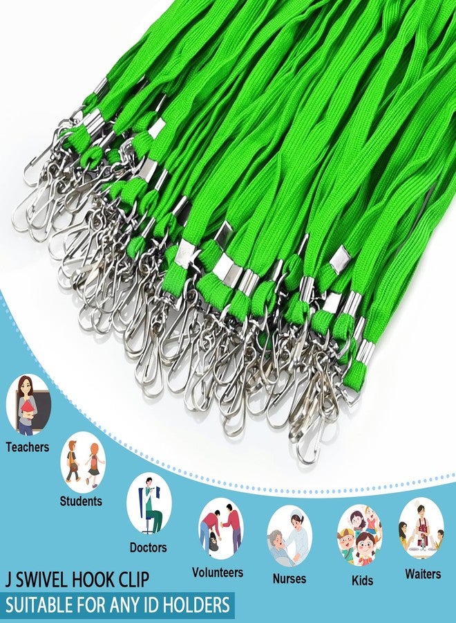 koorito 50 Pcs Badge Lanyards Flat Lanyards for ID Badges Bulk lanyard with Swivel J Hook Clip for Office Worker, Student, Teacher (Green) - Image 3