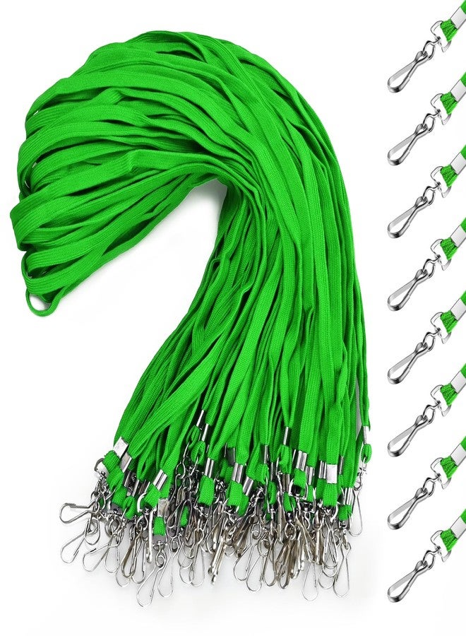 koorito 50 Pcs Badge Lanyards Flat Lanyards for ID Badges Bulk lanyard with Swivel J Hook Clip for Office Worker, Student, Teacher (Green) - Image 1