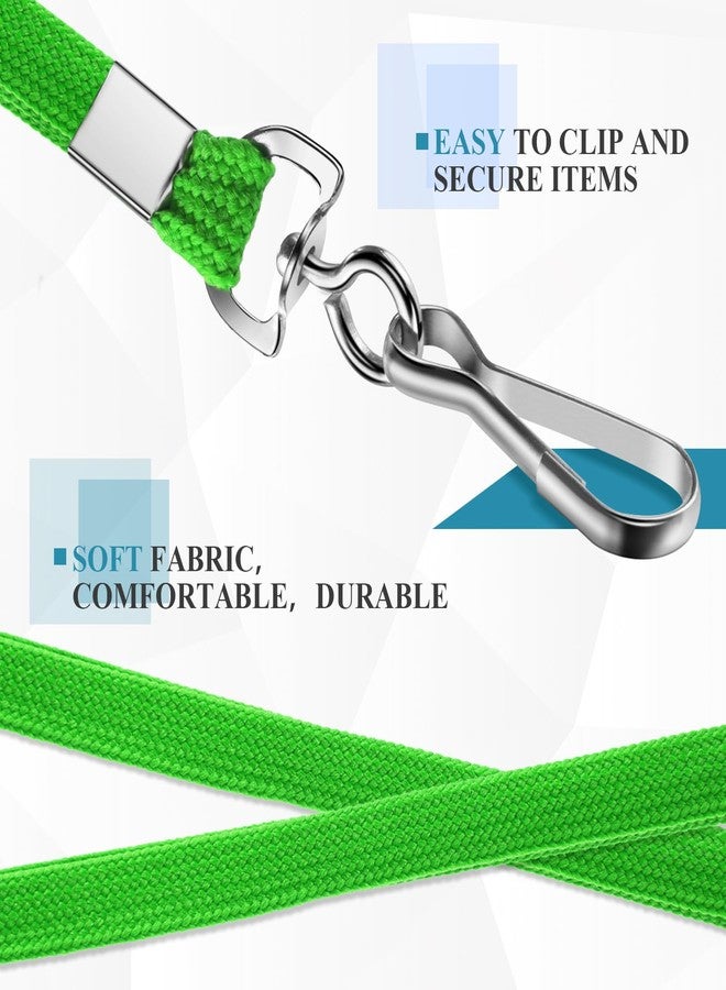 koorito 50 Pcs Badge Lanyards Flat Lanyards for ID Badges Bulk lanyard with Swivel J Hook Clip for Office Worker, Student, Teacher (Green) - Image 4