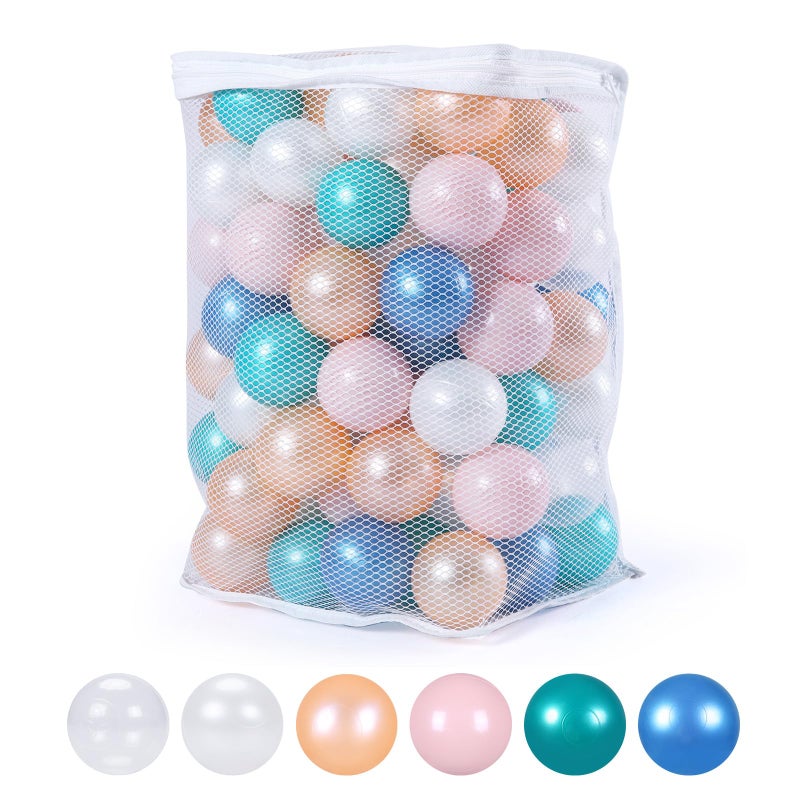 Heopeis Ball Pit Balls Pack of 100 New 6 Pearl Colors Phthalate Free BPA Free Crush Proof Plastic Balls for Toddlers 15 Play Balls for Babies Ball Pit Ball Pool - Image 3