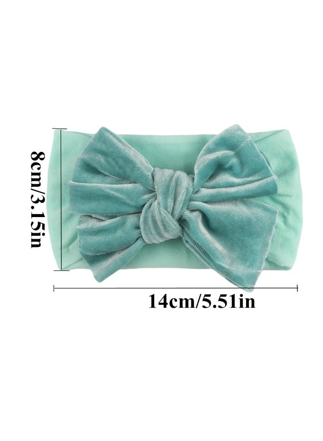 5 قطع من عصابات الرأس المزينة بأقواس للبنات الصغيرات، مصنوعة من المخمل المطاطي المرن والمزينة بأقواس معقودة، مناسبة للأطفال الرضع والأطفال الصغار - Image 2