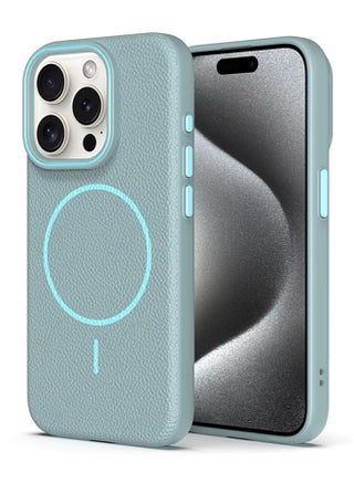 Magsafe Phone Case For iPhone 16 Pro Max With High Quality Rubber Frame And Slim Lychee Pattern Leather Case with Camera Lens Protection Shockproof Cover And support wireless Charging Leather Cover for iPhone 16 Pro Max - Baby Blue - pzsku/Z2BCAD7E2B41AD7207C09Z/45/1749871862/30ad67a6-abf9-43c3-8a08-64af87ad2624