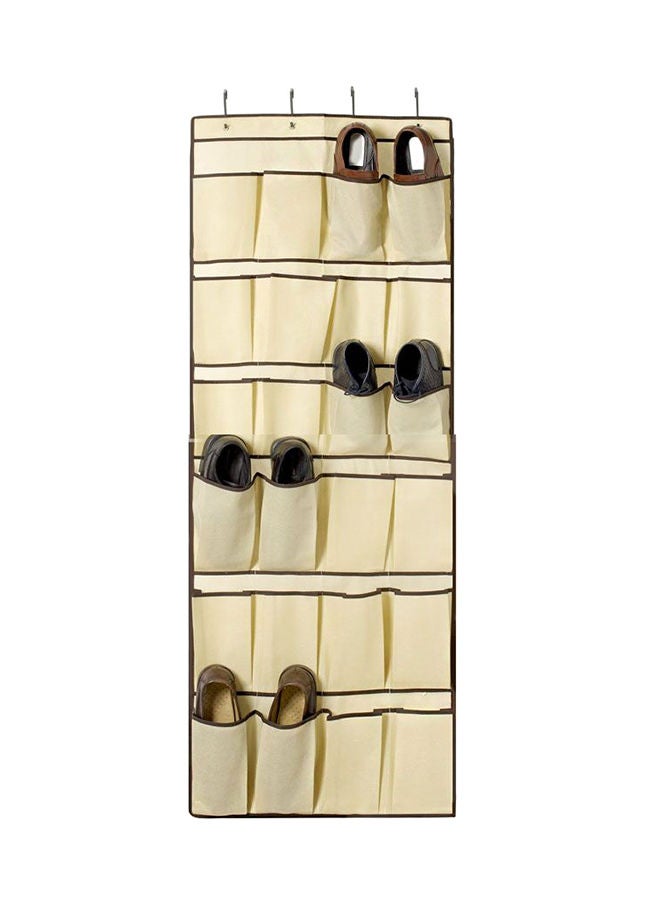 Loquat 24-Pocket Door Hanging Shoe Organizer Beige/Black 125 x 45centimeter - Image 2