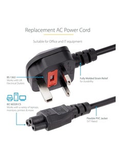 Terabyte Laptop Power Cable 3 Pin Cord for Various Laptop Charging 3 Pin UK Power Cord Main Lead Plug Cable (BS 1363 to IEC 60320 C5)  - Image 1