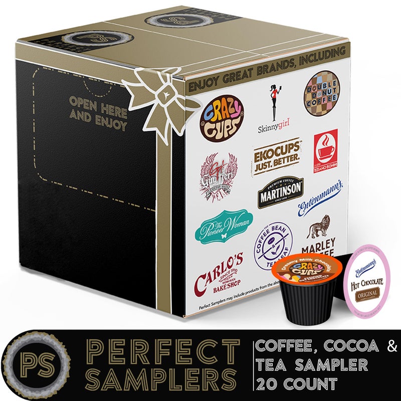Perfect Samplers أكواب قهوة/شاي/عصير التفاح/كابتشينو والشوكولاتة الساخنة ذات الحصة الواحدة من بيرز كيريج، مزيج مميز، 20 قطعة - Image 2