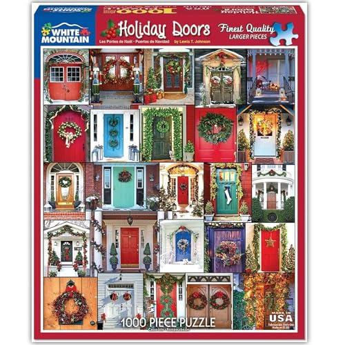 White Mountain Puzzles Holiday Doors - 1000 Piece Jigsaw Puzzle - Image 2