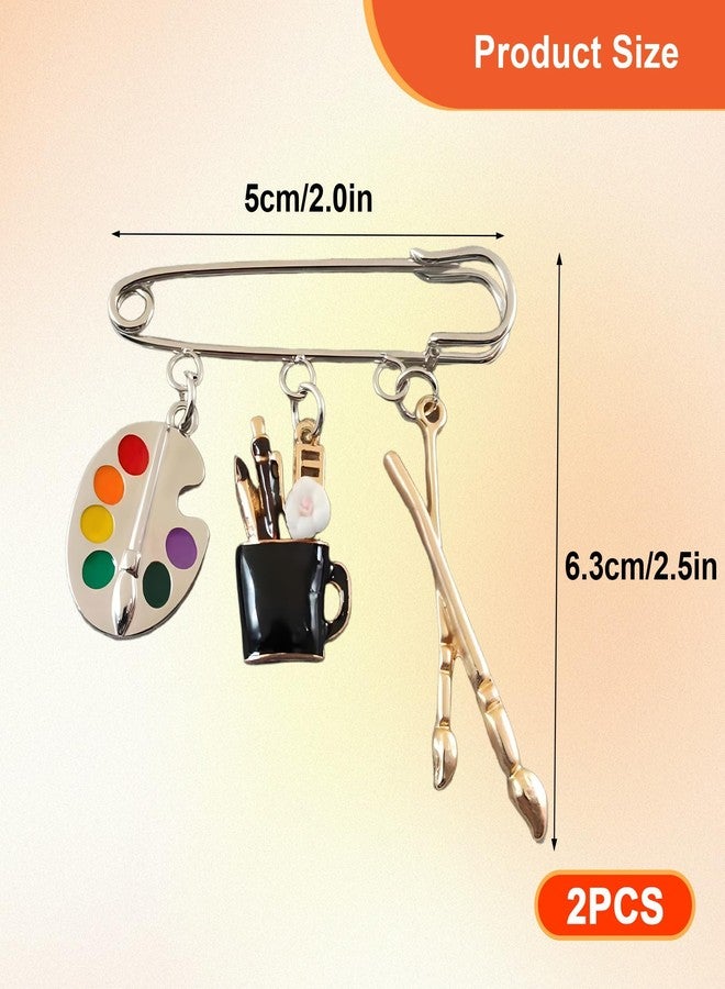 TARINI Pin Art, Pin Badges, Funny Pins, Scarf Pin, Creative Artist Palette Brooch - Unique Colorful Artistic Pin for Clothes, Scarves & Hats, Art student - Image 5
