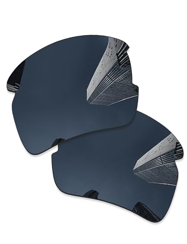 Combine8 2 Pairs Ploarized Replacement Lenses for Oakley Flak 2.0 XL OO9188 Sunglasses - Black + Silver Titanium - Image 2