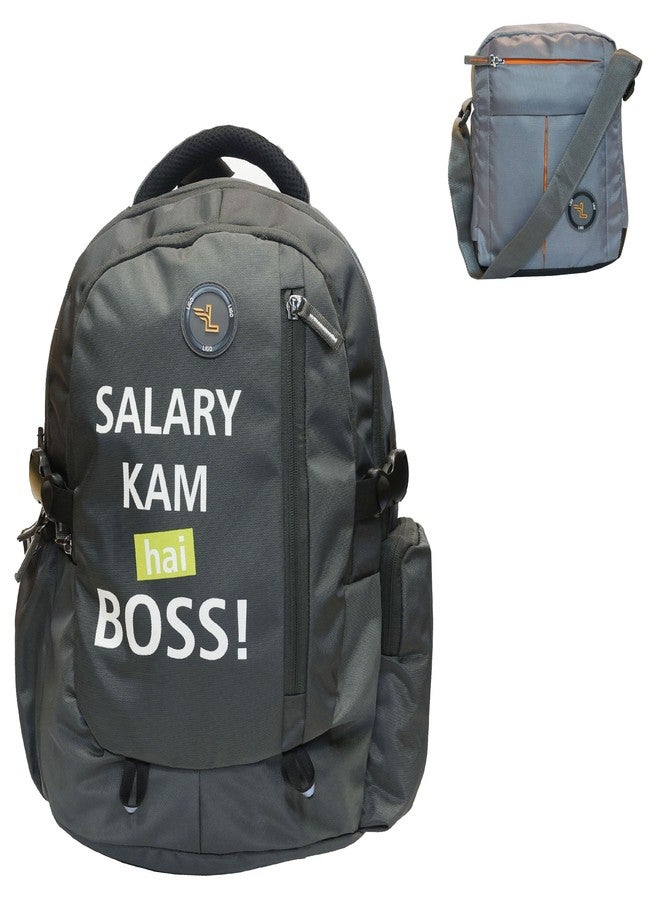 Ligo Hope 19 Inch Laptop Bag school bags for boys with Bottle Pocket and Front Organizer laptop bag for men combo bag | Pack of 2 (Combo) (Grey) - Image 1