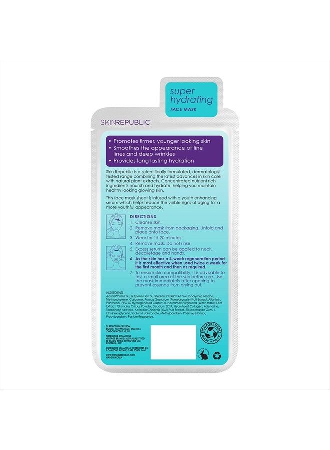 SKIN REPUBLIC Super Hydrating Hyaluronic Acid + Collagen Face Mask 25ml  - Image 2
