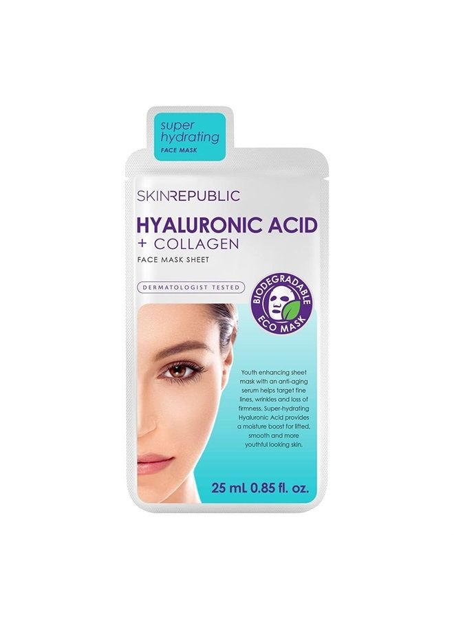 SKIN REPUBLIC Super Hydrating Hyaluronic Acid + Collagen Face Mask 25ml  - Image 1