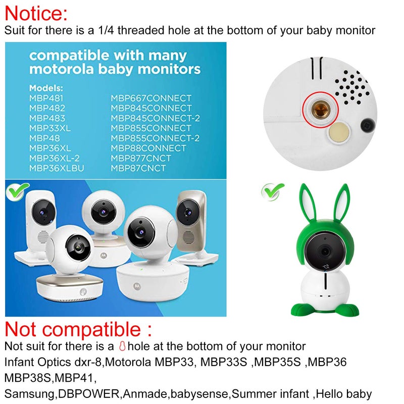 ALERTCAM حامل حائط بزاوية قابلة للتعديل لمراقب الأطفال Arlo ومراقب الأطفال Motorola ومعظم كاميرات المراقبة العالمية، مادة سبائك الألمنيوم - Image 5