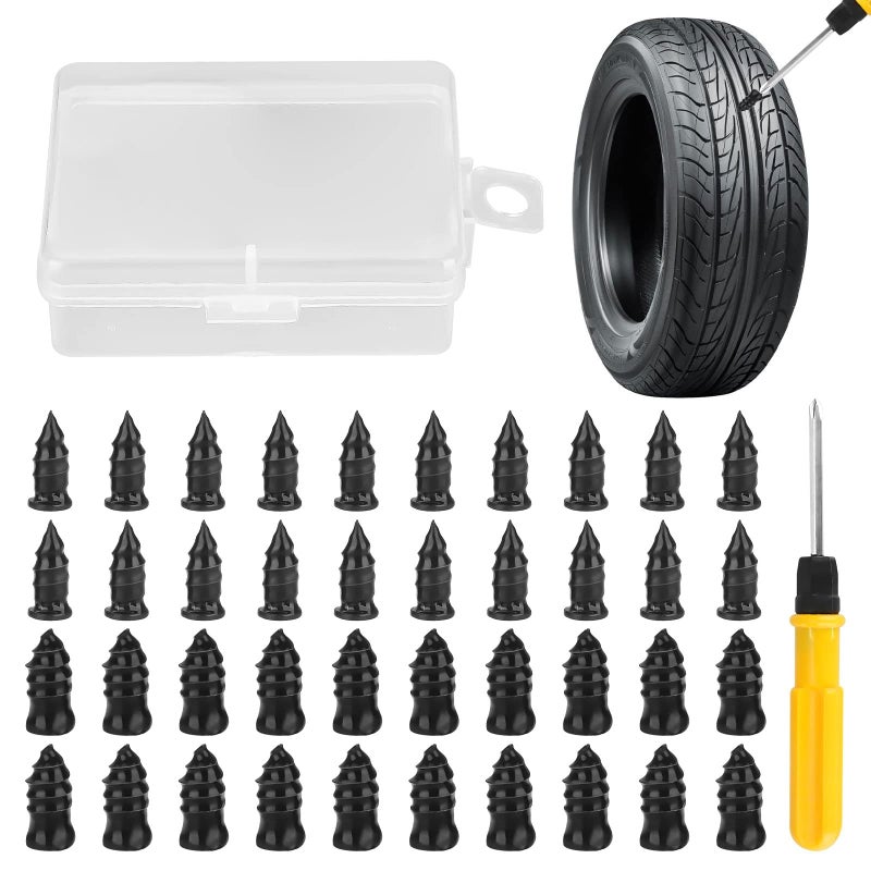 Linkstyle 40pcs Tire Repair Rubber Nail Tire Plug Kit Fast Tyre Repair Screws Kit for Car Motorcycle Truck ATV