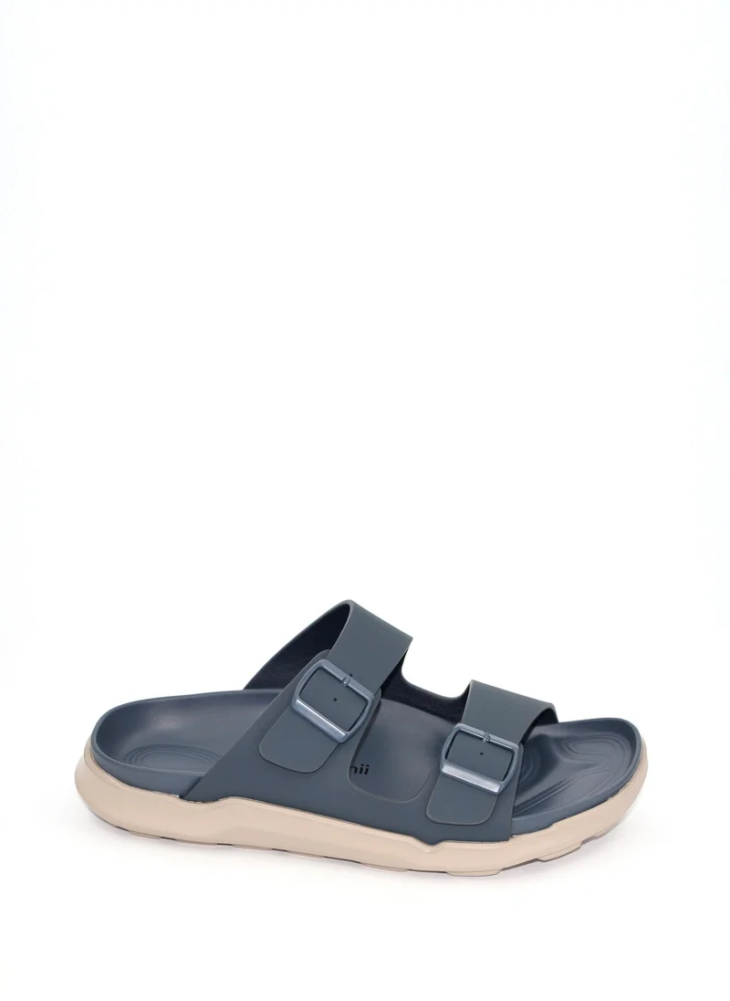 جيومني صندل عربي تقليدي للرجال - تصميم مريح من الجلد سهل الارتداء - مثالي للارتداء اليومي والمناسبات - كحلي