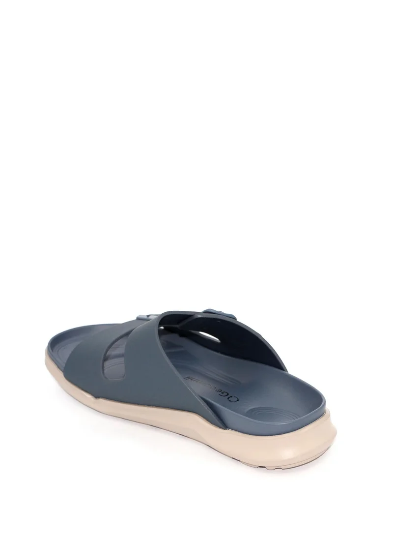 جيومني صندل عربي تقليدي للرجال - تصميم مريح من الجلد سهل الارتداء - مثالي للارتداء اليومي والمناسبات - كحلي