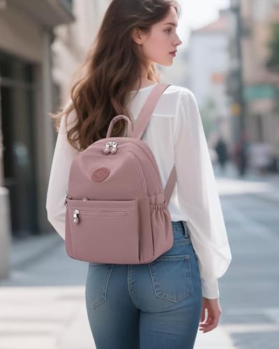 Tanweibago Mini Nylon Women Backpacks11L Small Ladies backpacks Casual Lightweight Women Shopping Travel Daypack Dust Pink - Image 3