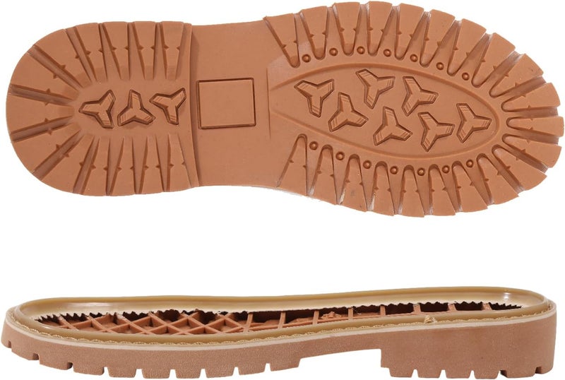 CHGCRAFT CHGCRAFT Shoe Replacement Rubber Full Out Sole A Pair Leather Shoes Wear Resistant Shoes Sole Raised Shoes Sole for Work Shoes and Boots, Chocolate