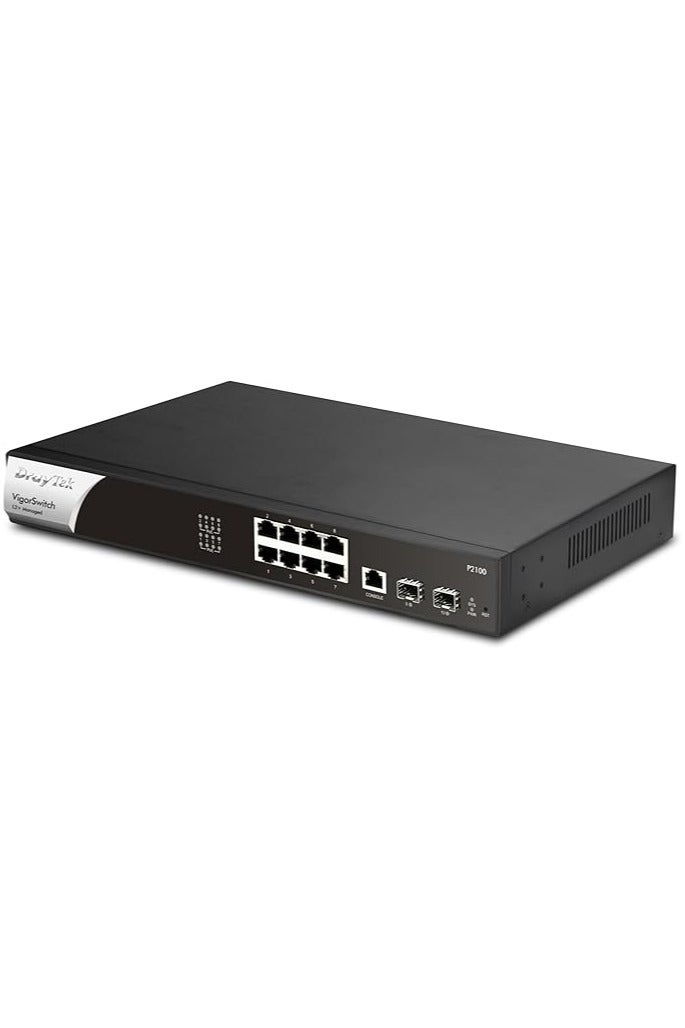 Draytek VigorSwitch P2100 8-Port Gigabit PoE Layer 2+ Managed Switch | 2 SFP Uplink Ports | Rack Mountable | Business Class - Image 3