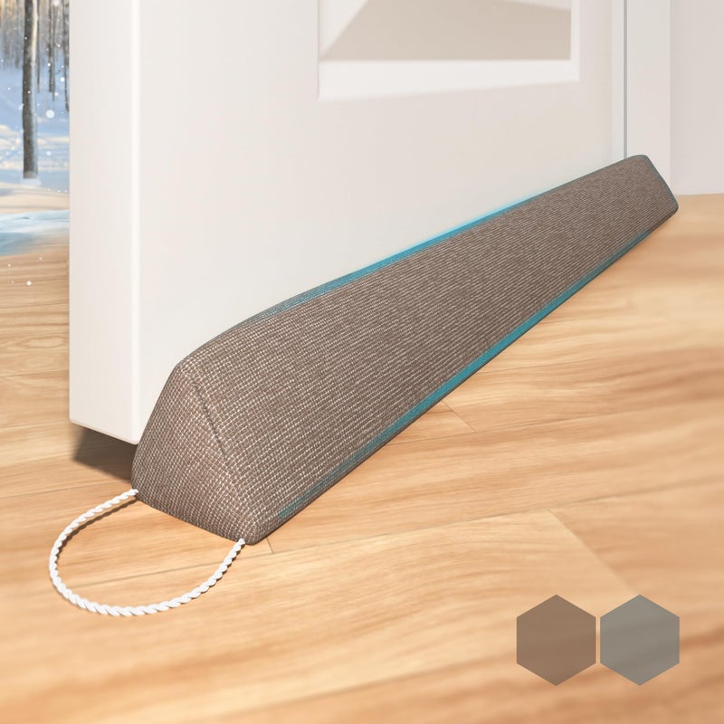 SYIPO Triangle Door Draft Stopper354 Weighted Under Door Draft Blocker Bottom Door Seal Noise AirInterior Sound Proof Door Snake Draft Insulation Stopper Warm in Winter Cool in SummerBrown