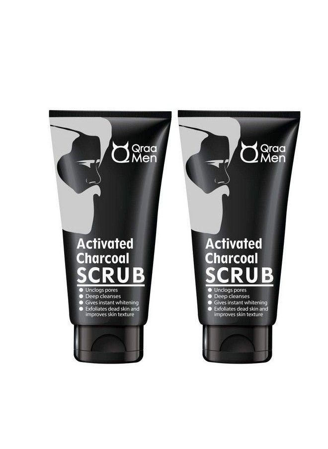 Qraa Men Activated Charcoal Scrub 200 G (Pack Of 2)  - Image 1