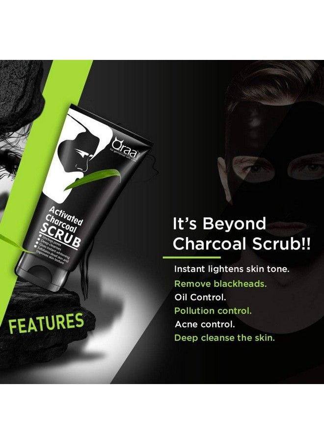 Qraa Men Activated Charcoal Scrub 200 G (Pack Of 2)  - Image 3