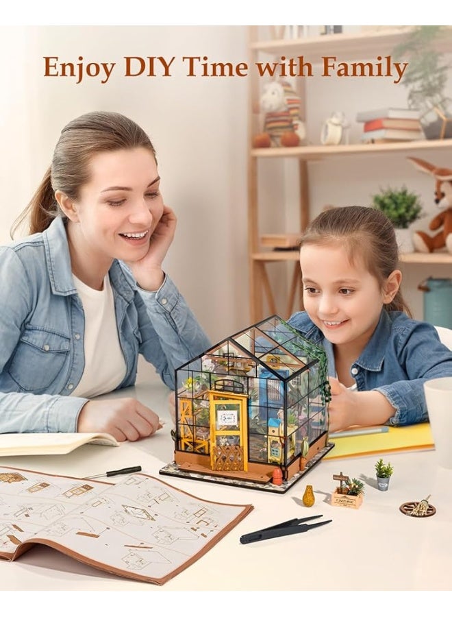 RoWood Miniature House Kit, DIY Miniature Dollhouse Kits for Adults, Mayberry Street Miniatures, Crafts for Adults Teens Kids, Gifts on Birthday Christmas - Cathy's Flower House - Image 3