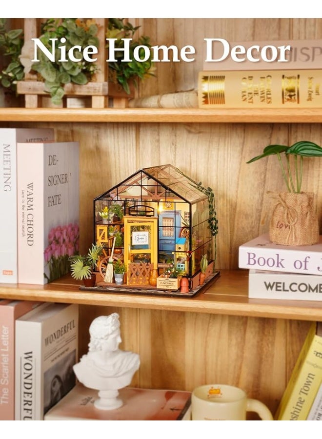 RoWood Miniature House Kit, DIY Miniature Dollhouse Kits for Adults, Mayberry Street Miniatures, Crafts for Adults Teens Kids, Gifts on Birthday Christmas - Cathy's Flower House - Image 4
