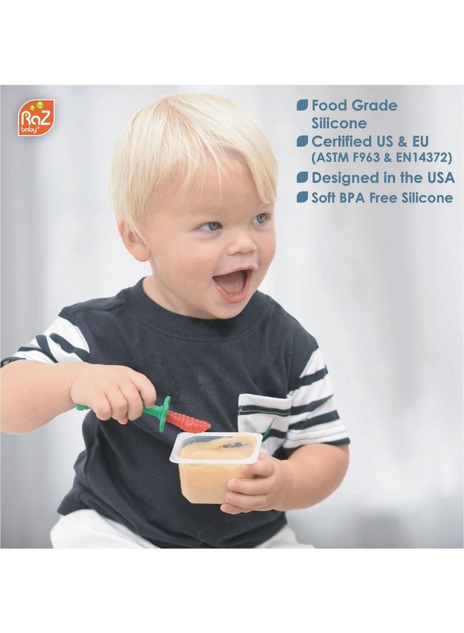 RaZbaby RaZberry Infant Training Spoon, 6m+ (Red & Blue, 2 Count (Pack of 1)) - Image 5