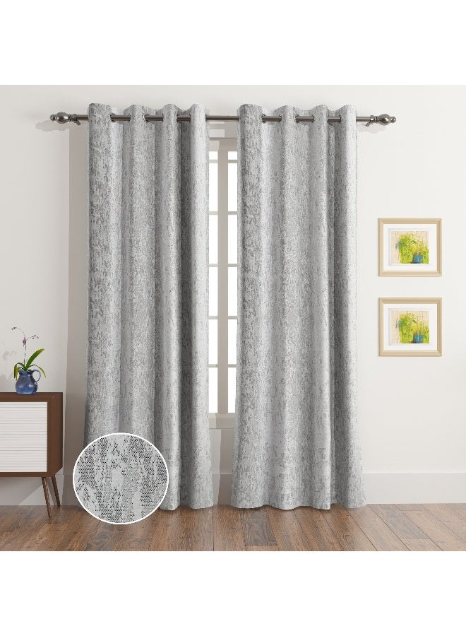 Home Box Travor Ocena 2-Piece Jacquard Extra Long Curtain Set 140 x 300 cm  - Image 2