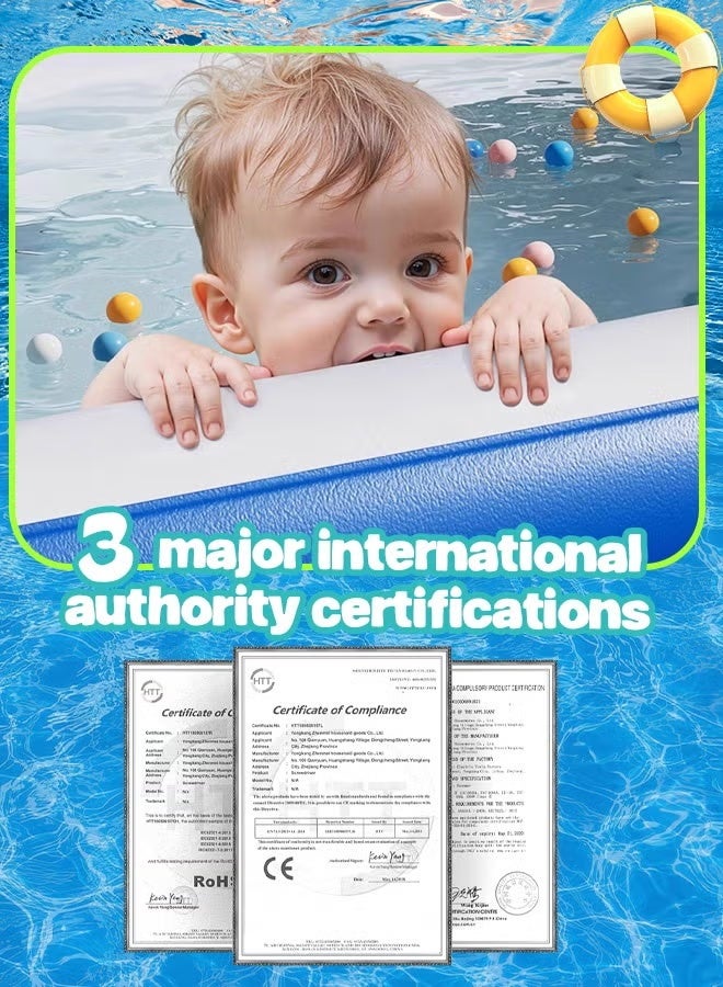 Paka Rabbit Rectangle Shape Inflatable Swimming Pool, 180*130*56CM Thickened Paddling Pool with Inflatable Safety Bubble Bottom, Durable Multifunctional Blow up Pool, Family Lounge Pool, Ideal Choice for Indoor Entertainment and Outdoor Activities - Image 4