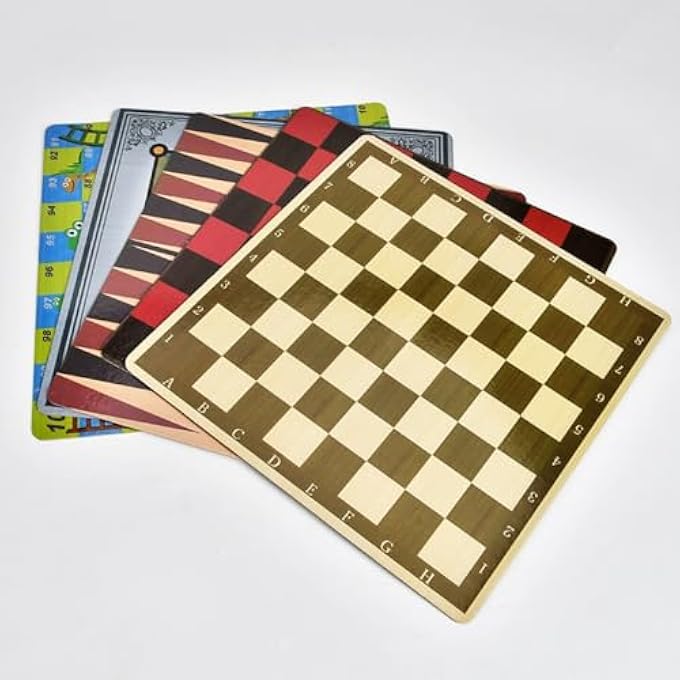 ECVV 100 in 1 Classic Games Compendium of Classic Family Board Games - Includes Chess, Draughts, Ludo Snake and Ladders, Fun & Educational Play - Image 4