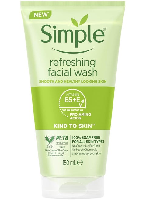 Refreshing Facial Wash Smooth And Healthy Looking Skin With Vitamin B5 + Vitamin E, Pro Amino Acids 150 ml