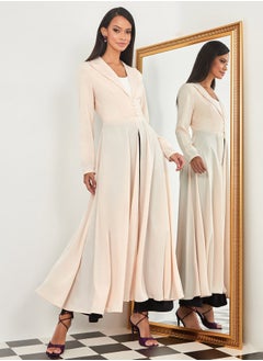 Front Button Detail Tailored Maxi Kimono