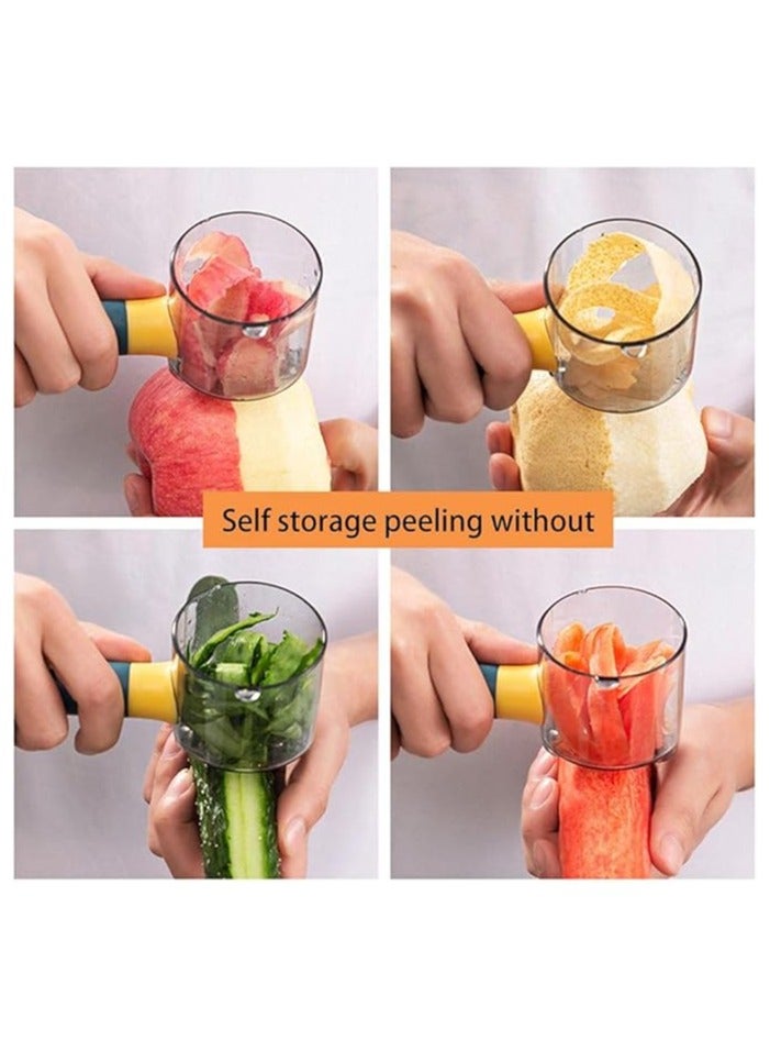 Vegetable Peeler with Storage Box, Potato Peeler for Kitchen, Multifunctional Stainless Steel Peeler for Vegetables, Fruits, Potatoes, Carrots, Apples - Image 2