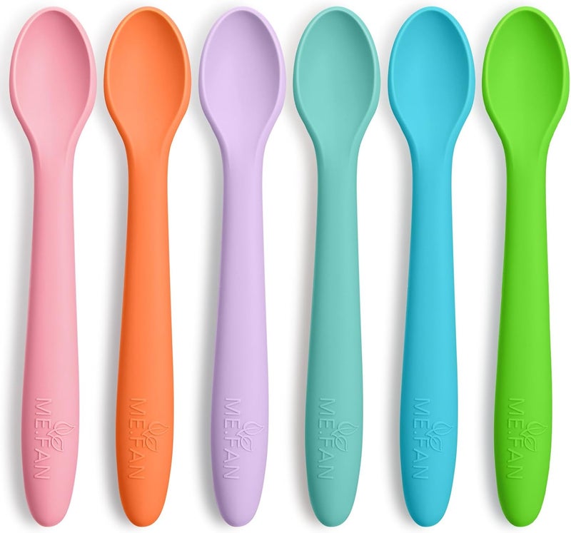 ME.FAN MEFAN Silicone Baby Spoons  6 Pack Feeding Spoons for First Stage Baby  Infant Toddlers Bright Color - Image 1