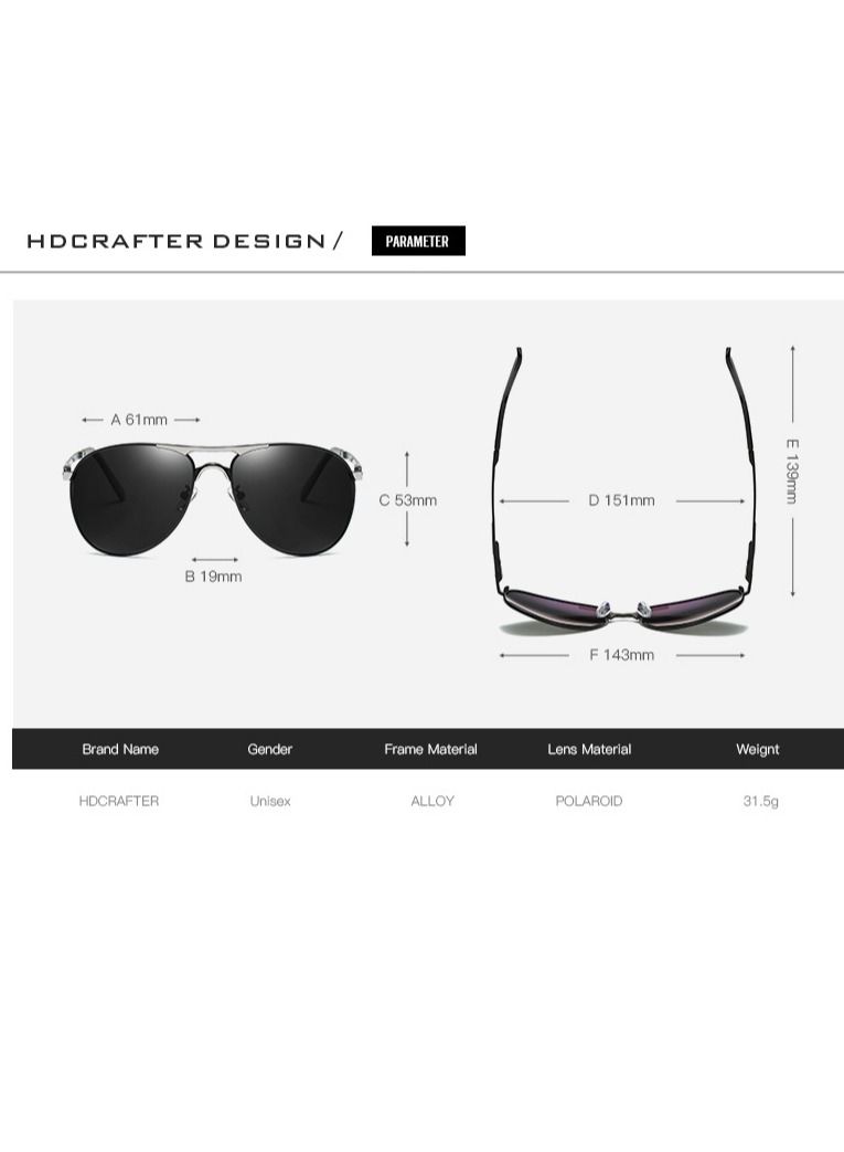 HDCRAFTER Men's full-frame digital SLR UV400 pilot sunglasses - Image 3